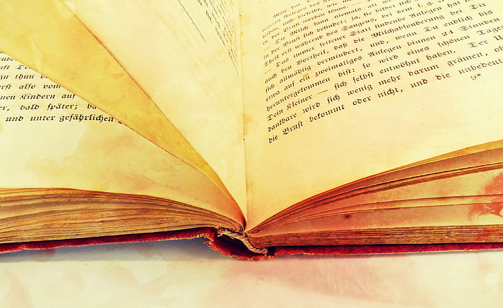 Imagem dum livro antigo escrito em alemão. O propósito da imagem é ilustrar o uso de livros para a aprendizagem de verbos em alemão.